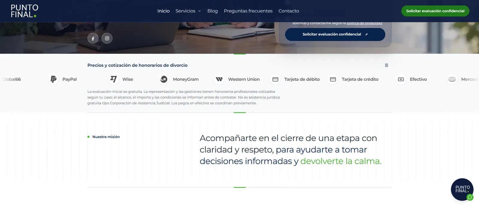 Punto Final — Sección 1 del sitio
