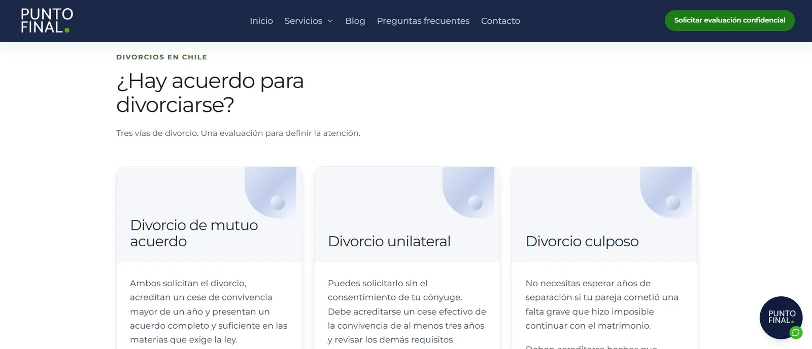 Punto Final — Sección 2 del sitio