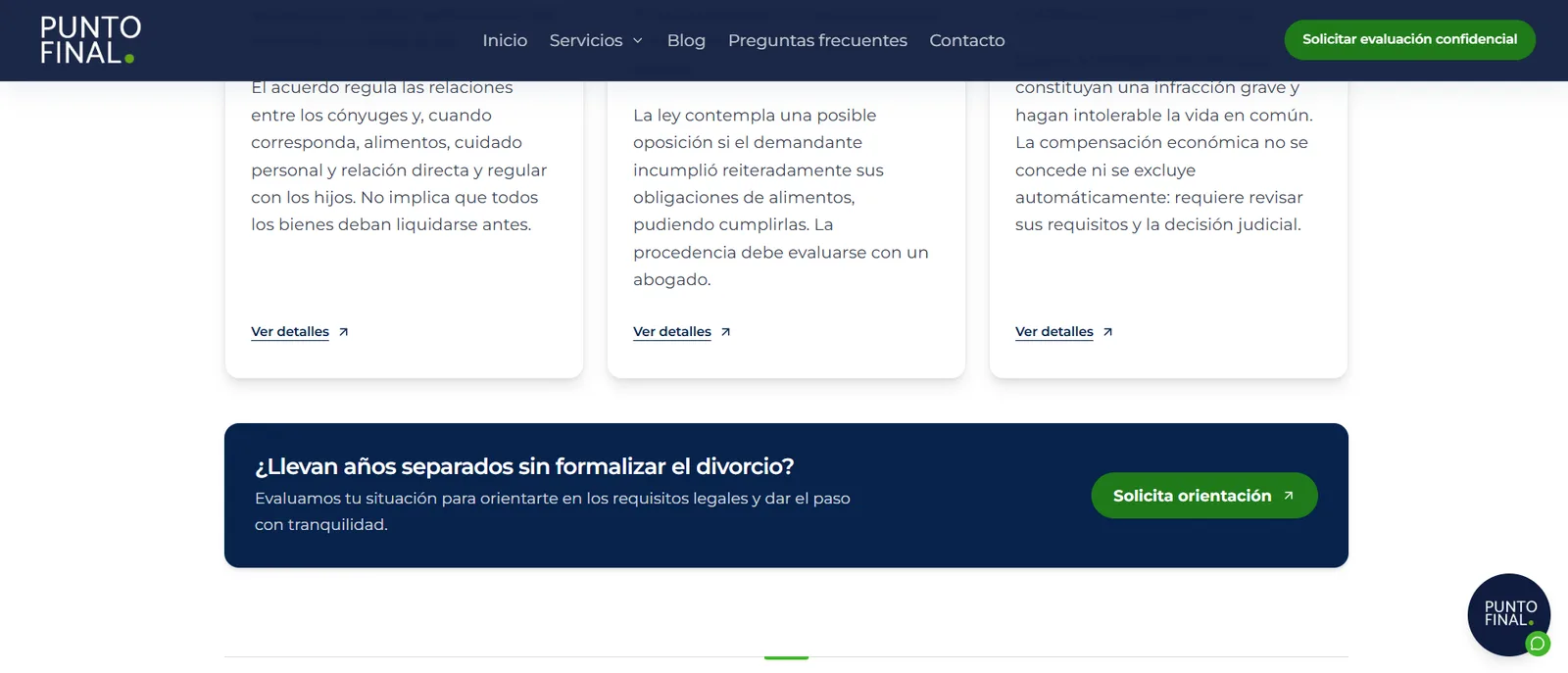 Punto Final — Sección 3 del sitio