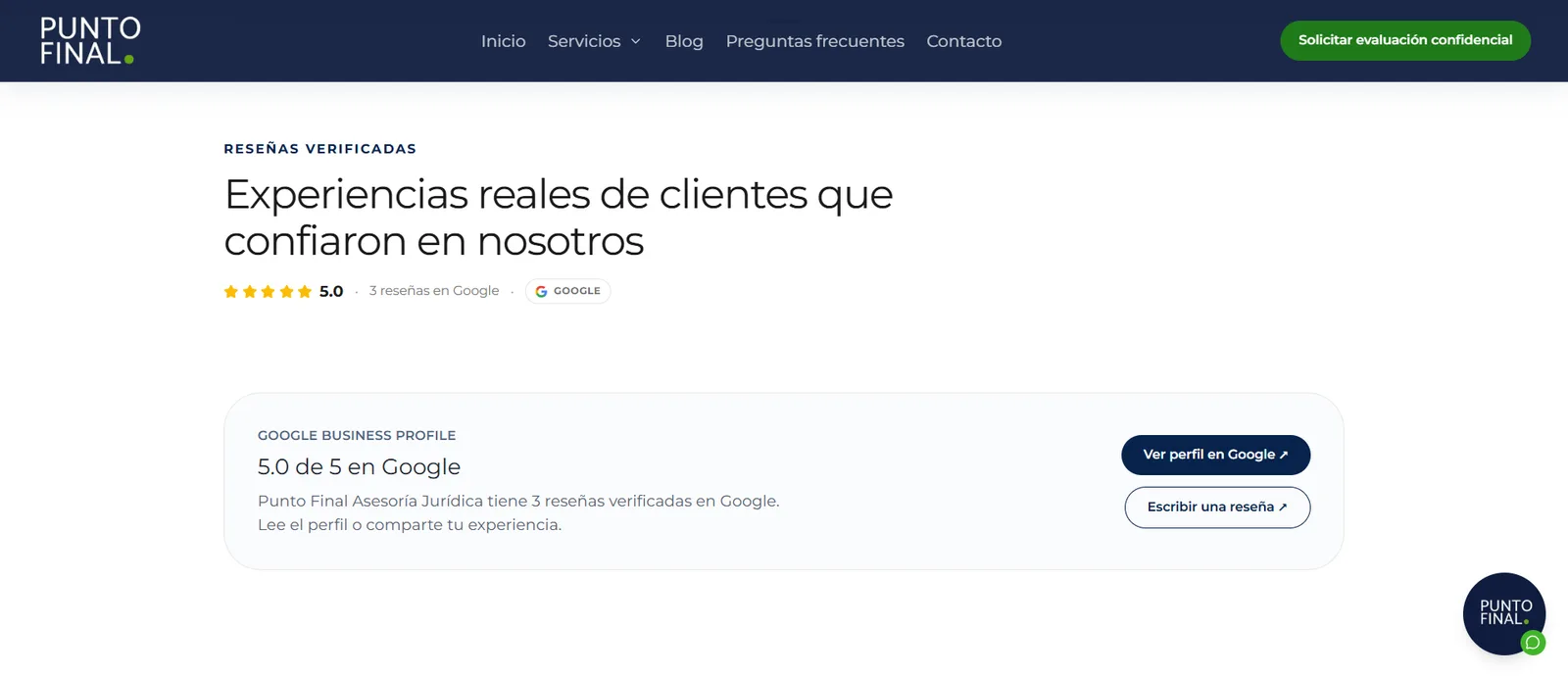 Punto Final — Sección 4 del sitio