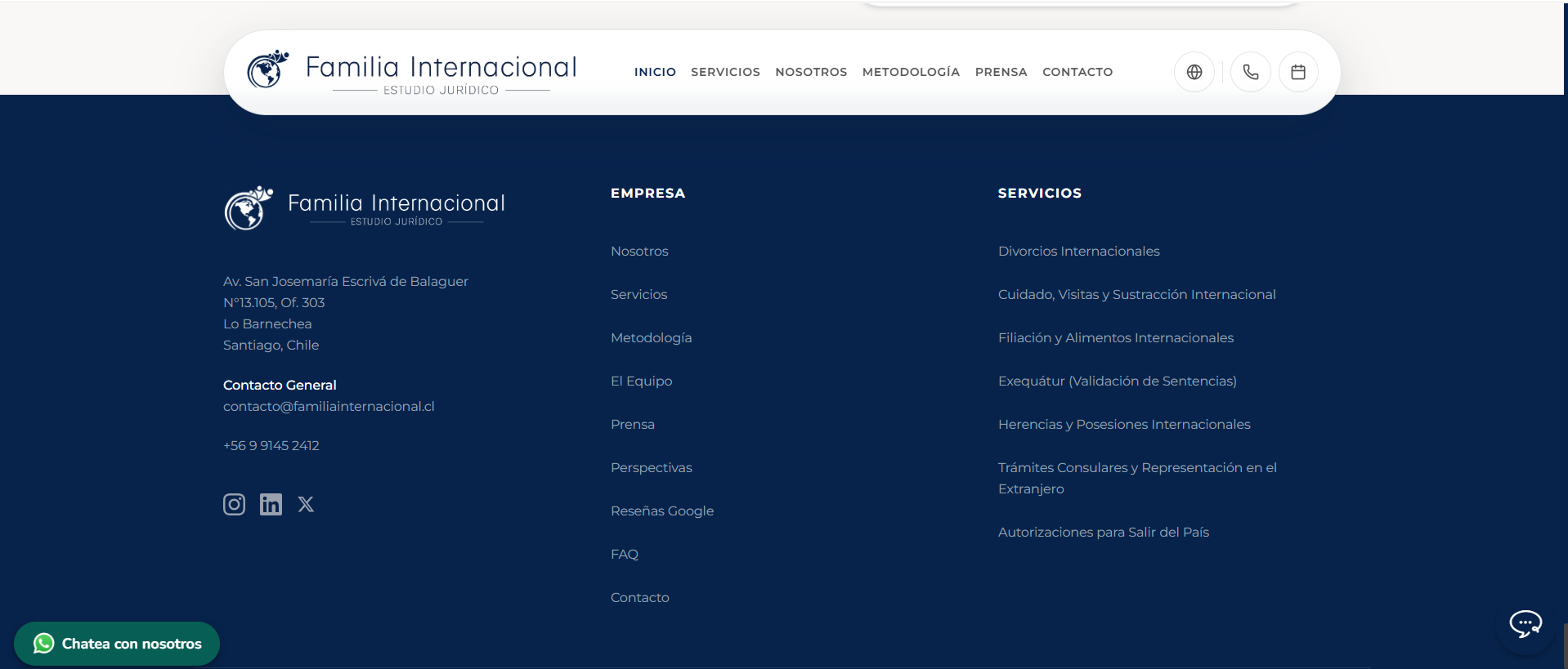 Familia Internacional Footer
