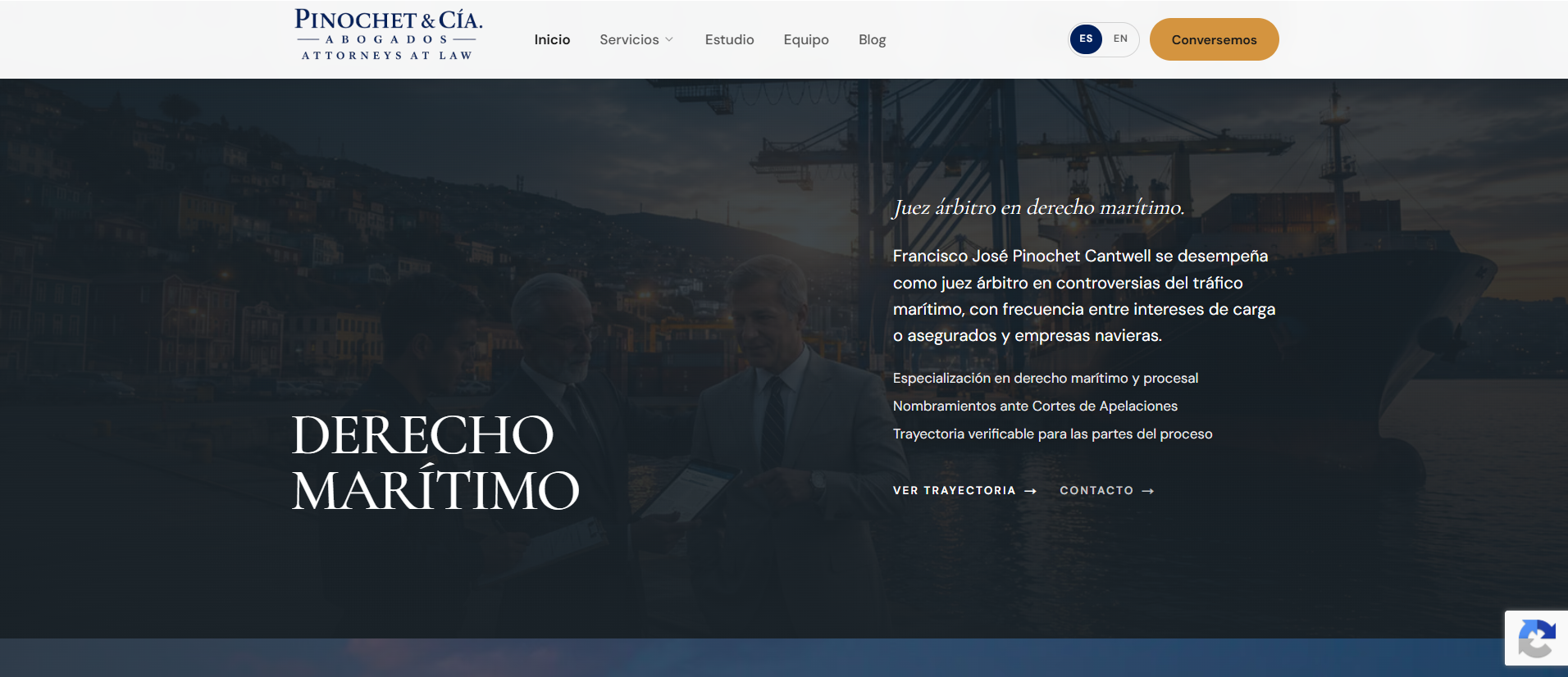 Pinochet & Cía. — Landing de derecho marítimo