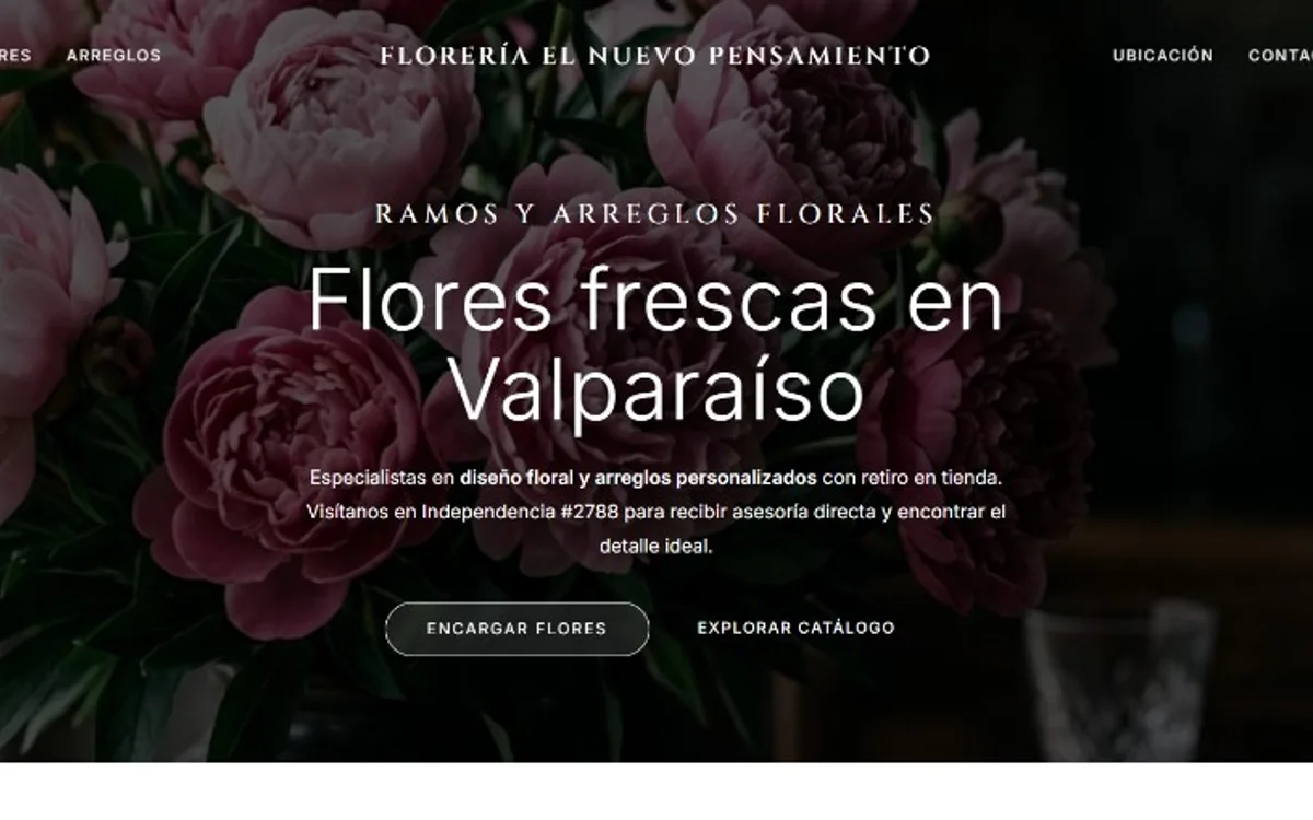 Portada de Florería El Nuevo Pensamiento: flores frescas en Valparaíso